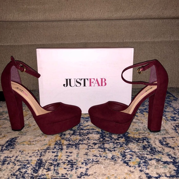 Burgundy Platform Heels - Picture 2 of 3